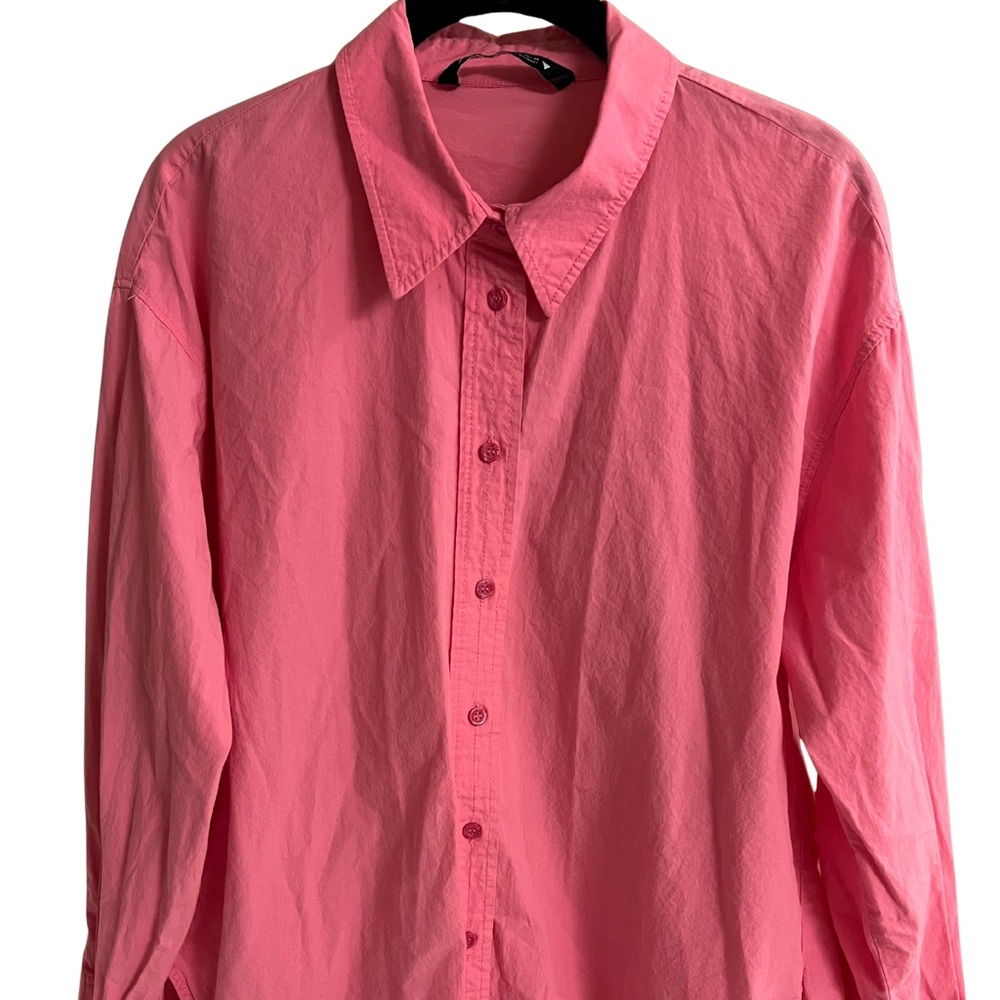 Zara Women's Pink Button Down Shirt